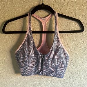Lululemon Pink/Grey patterned sports bra